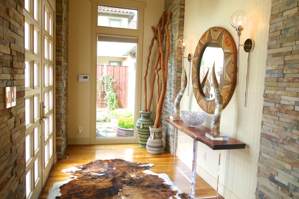 texas home with stone entryway