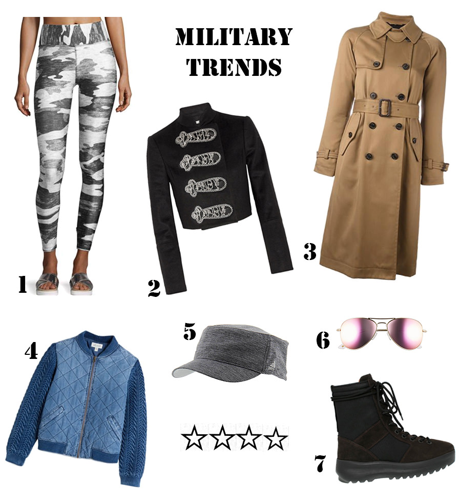 examples of military fashion trends - bomber jackets and more!