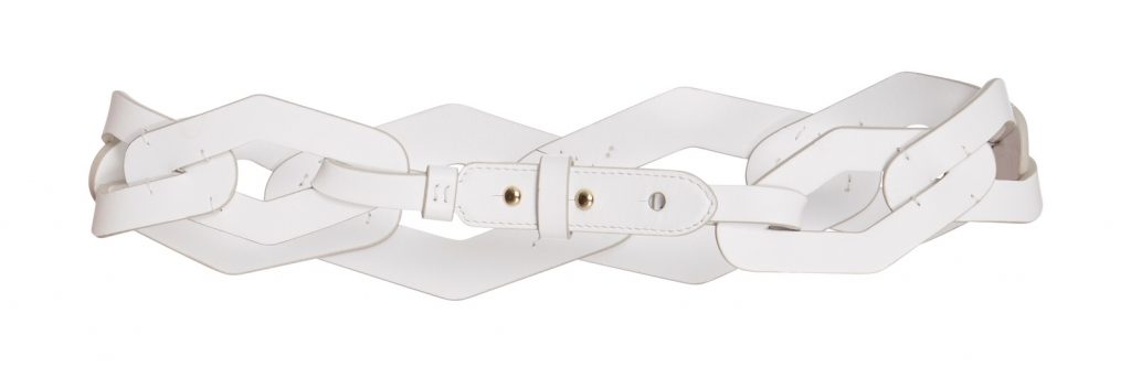 this white woven belt is one of my five essential belts