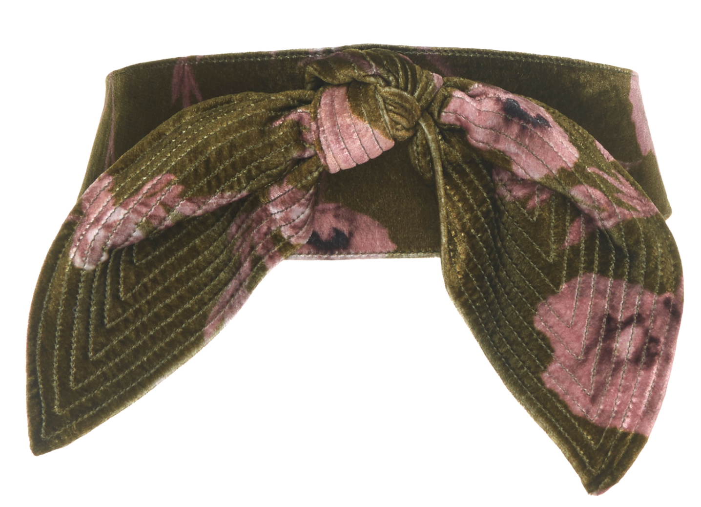 this brown velvet belt with pink flowers is one of the five essential belts