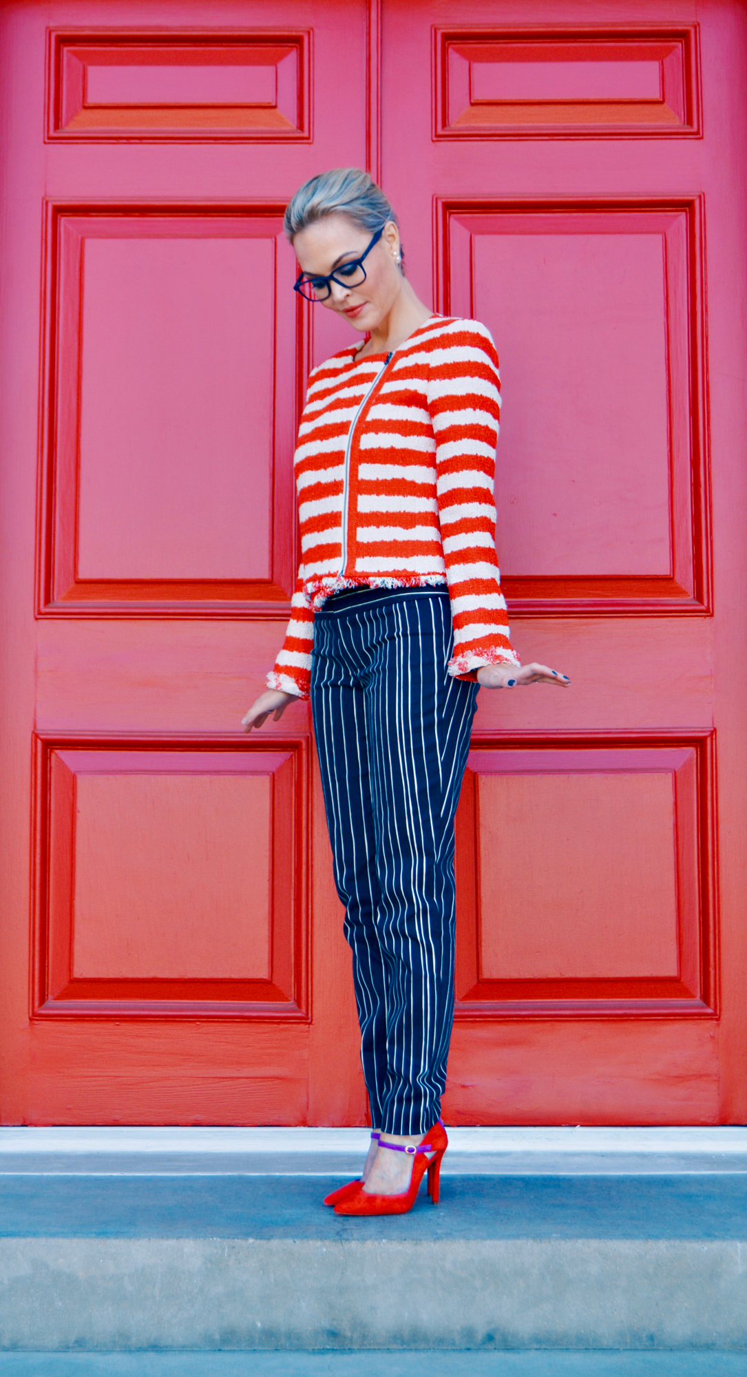 americana outfit with pinstripe pants