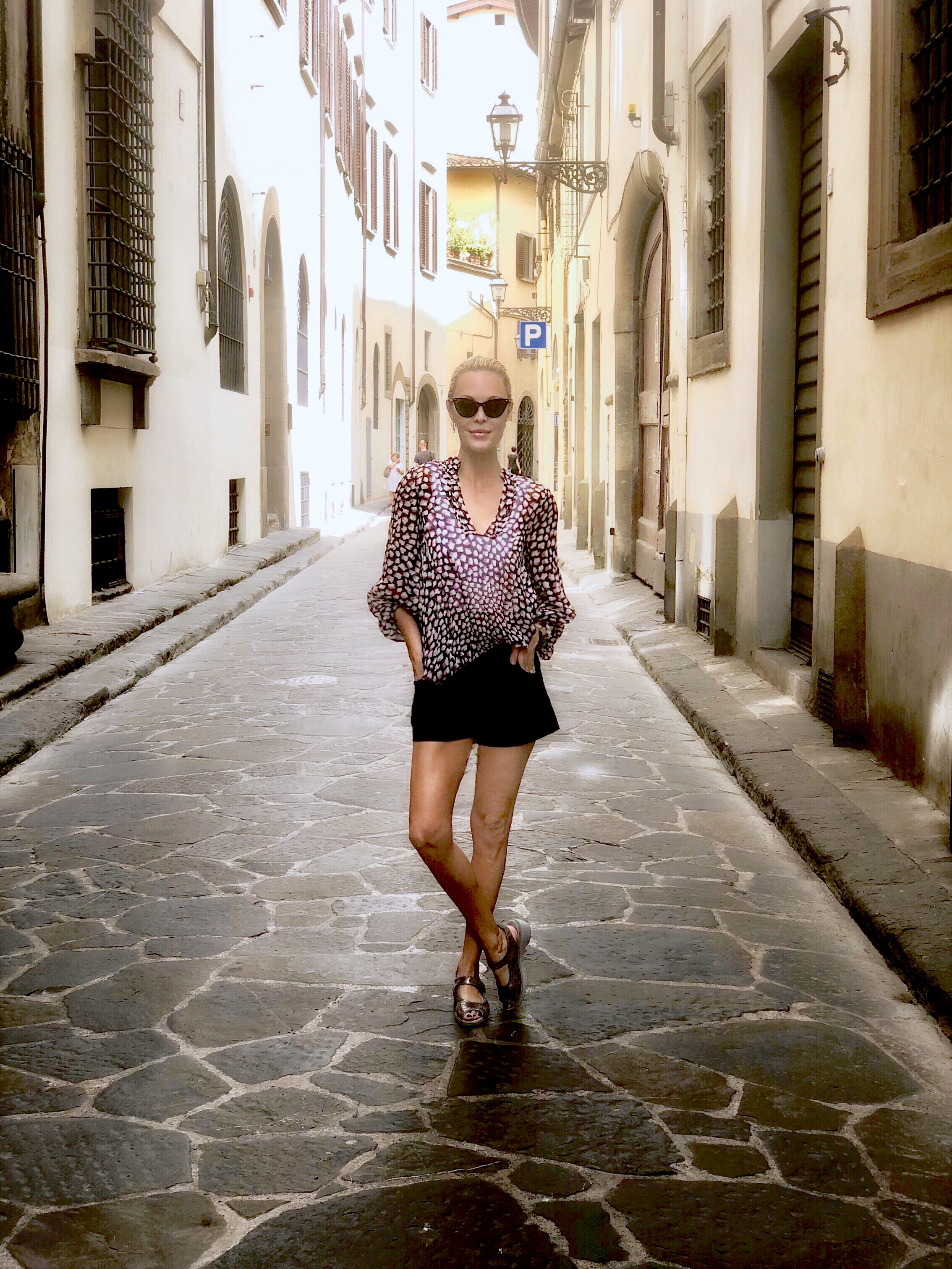 Cobblestone streets Florence Italy 