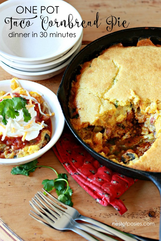 one-pot taco cornbread pie