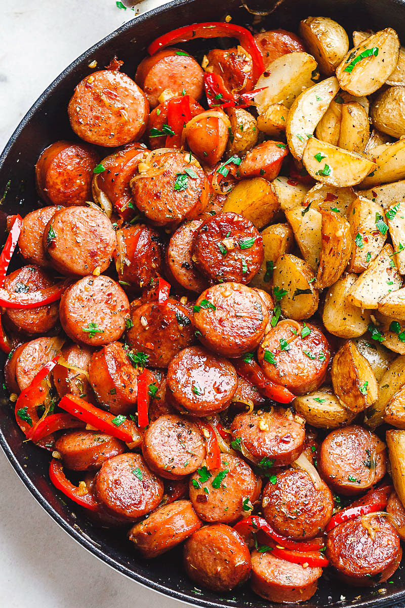 smoked sausage and potato skillet