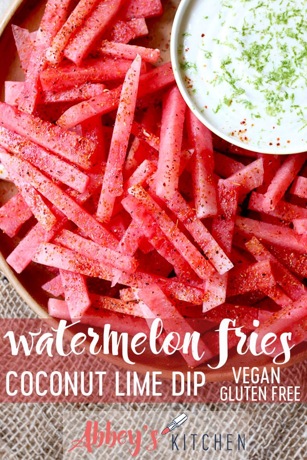 watermelon fries with lime dip