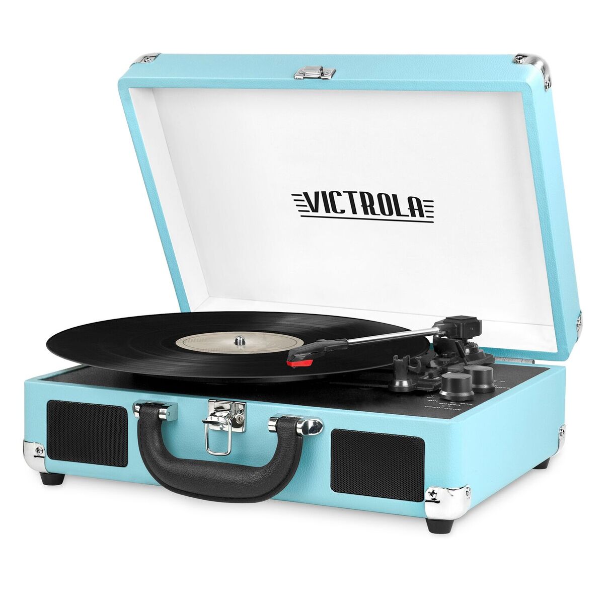 blue Victrola record player