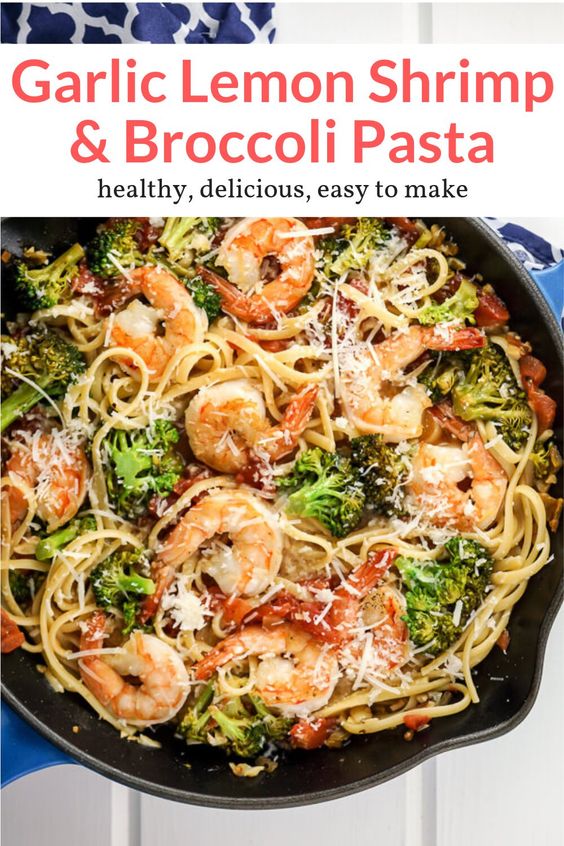 lemon shrimp and broccoli pasta