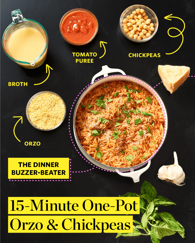 one-pot orzo and chickpeas