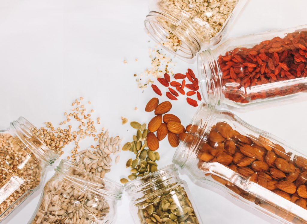 pantry staples like nuts and oats