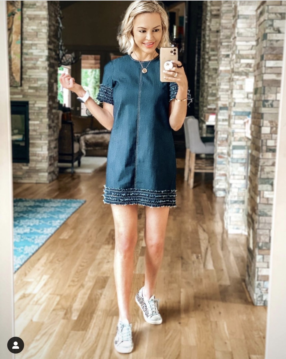 easy, comfortable blue denim dress